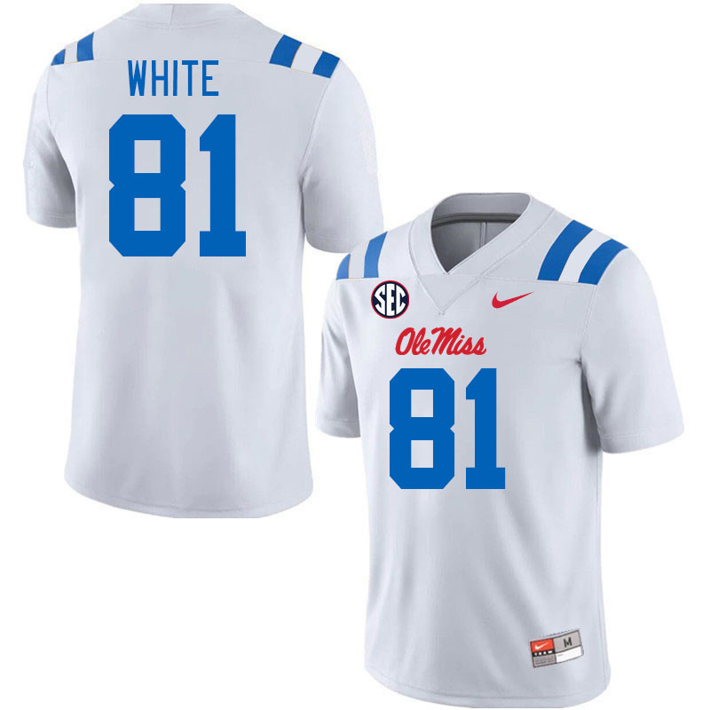 Men #81 Noreel White Ole Miss Rebels 2024 New Uniforms College Football Jerseys Stitched-White